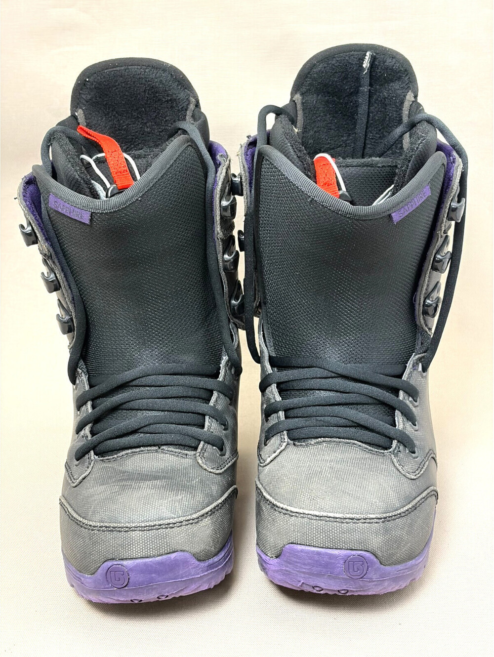 Burton Sapphire Snowboard Boots Womens 7 Charcoal Gray Purple Imprint 2 EST Lace